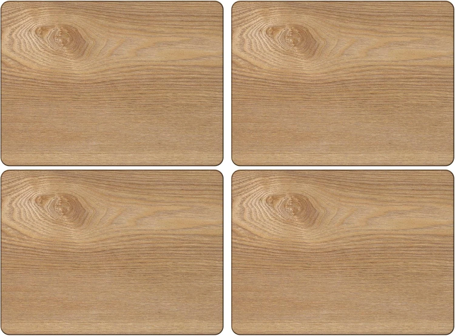 Creative Tops Oak Veneer Placemats Set of 4 – Natural Wood Grain Table Mats, Heat Resistant & Easy Clean 29 x 21.5 cm