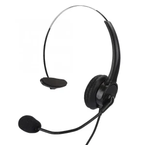 Black Wired Mono Headset Phone with Microphone Landline Telephone Headset Home Office