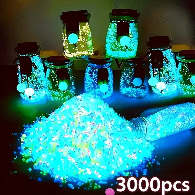 3000Pcs/Bag Luminous Glow Sand, Garden Wedding Party Aquarium Decor, Colorful Reusable Mini Landscape Pot Gardening Supplies - Image 3