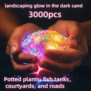 3000Pcs/Bag Luminous Glow Sand, Garden Wedding Party Aquarium Decor, Colorful Reusable Mini Landscape Pot Gardening Supplies