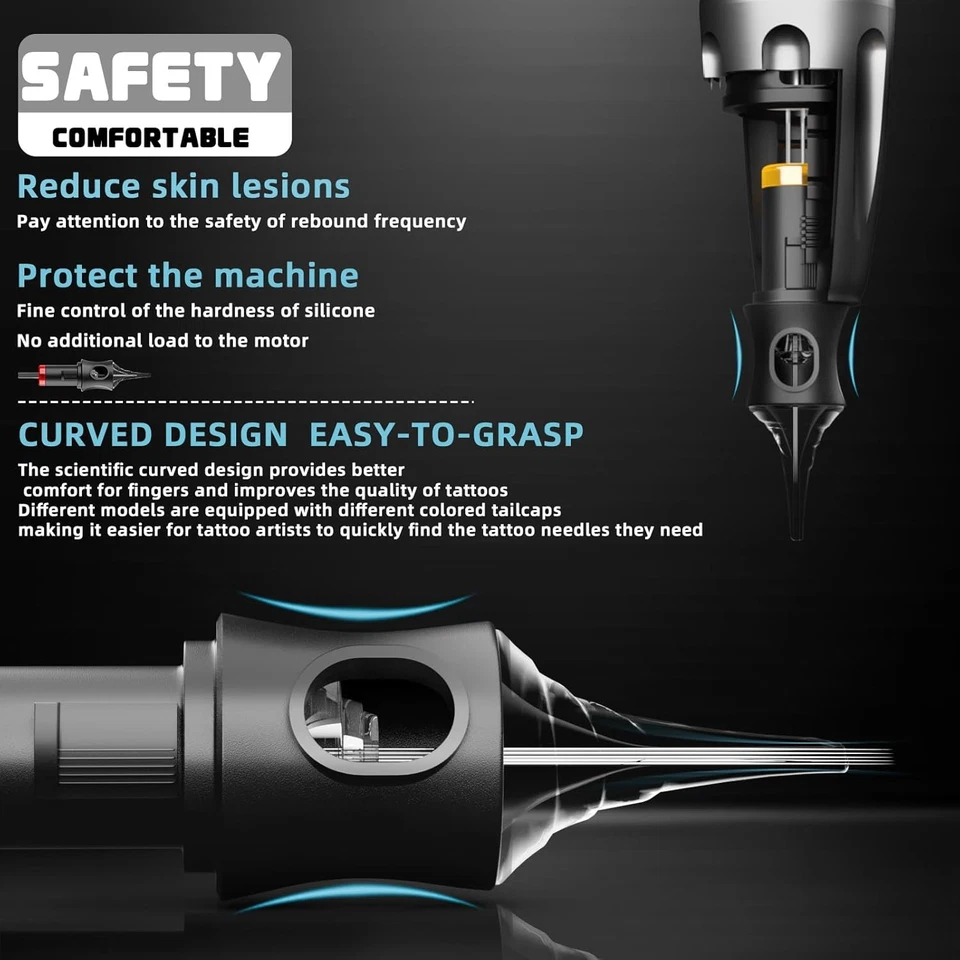 Wireless Rotary Tattoo Machine Kit With 20 Tattoo Cartridge Needles Ink Set - Image 3