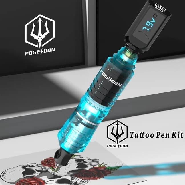 Wireless Rotary Tattoo Machine Kit With 20 Tattoo Cartridge Needles Ink Set - Image 5