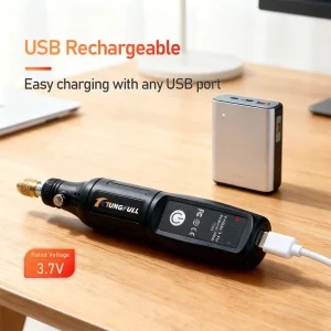 Mini Electric Drill USB Wireless Mini Handheld Drill Rotary Tool Woodworking Engraving Pen Dremel Tools for Jewelry Metal Glass