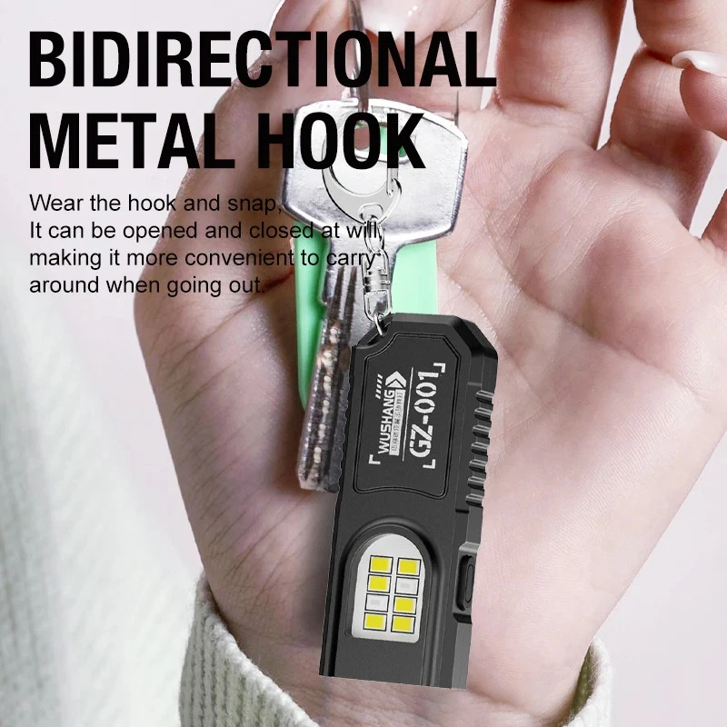Portable Keychain LED COB Flashlight USB Rechargeable Torch with Pen Clip Powerful Mini Outdoor Working Lantern with Magnetic - Image 3