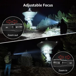 LE LED Torch Battery Powered, LE1000 Super Bright Hand Flashlight, Adjustable Fo