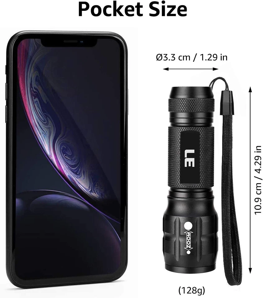 LE LED Torch Battery Powered, LE1000 Super Bright Hand Flashlight, Adjustable Fo - Image 3