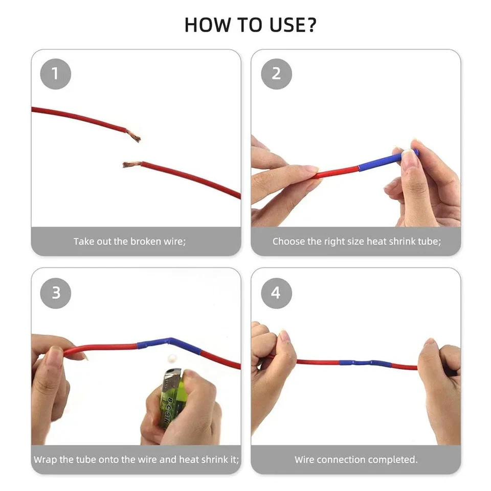 1600/127pcs Heat-shrink Tubing Thermoresistant Tube Heat Shrink Wrapping Kit Electrical Connection Wire Insulation Sleeving - Image 5