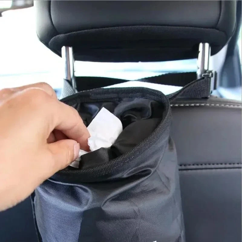 Universal Car Garbage Bag Back Seat Headrest Litter Trash Garbage Can - Image 2