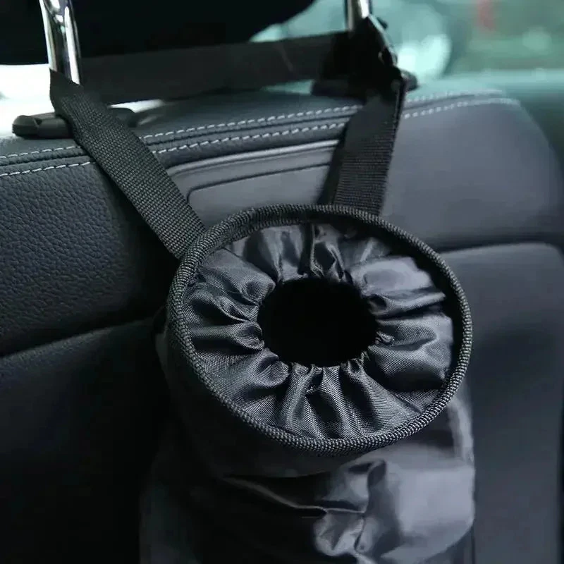 Universal Car Garbage Bag Back Seat Headrest Litter Trash Garbage Can - Image 3